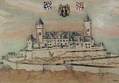 Bild: Burg Thurant - Gemälde mit Rekonstruktion