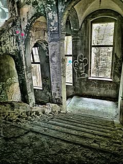 Bild: Ruine des Pavillons "Alpenhaus" / Lungenheilstätte für Frauen B2