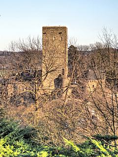 Bild: Burg Blankenstein - zugewachsene Ansicht vom Gethmannschen Garten