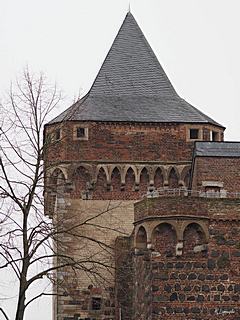 Bild: Burg Friedestrom - Eisbrecher auf der Rheinseite